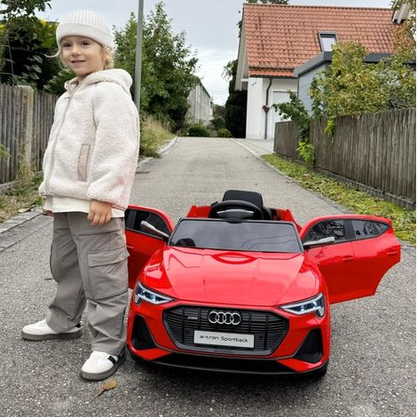 Voiture électrique enfant 3-5 ans rouge, télécommande, musique, phares FLORAGRACE (1/5)