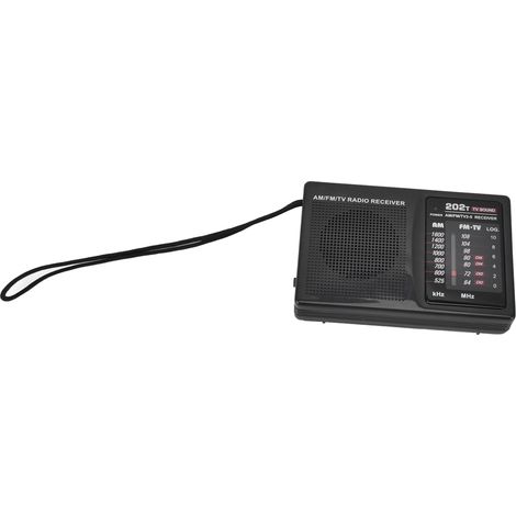 Radio FM/AM portable de poche à réglage manuel avec prise casque externe pour une utilisation intérieure, extérieure ou au bureau. (1/5)
