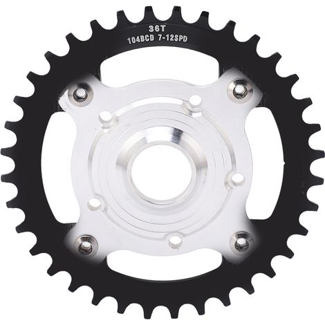 Kit de conversion 104BCD 36T pour vélo électrique Tongsheng - Plateau en alliage d'aluminium et adaptateur spider noir (1/5)