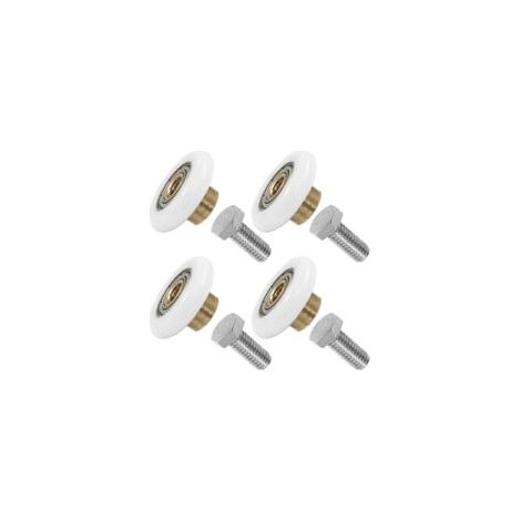 Set di 4 rulli di ricambio da 19 mm – Nylon e acciaio inossidabile – Resistenti alla corrosione – Per porte doccia e vasche da bagno
