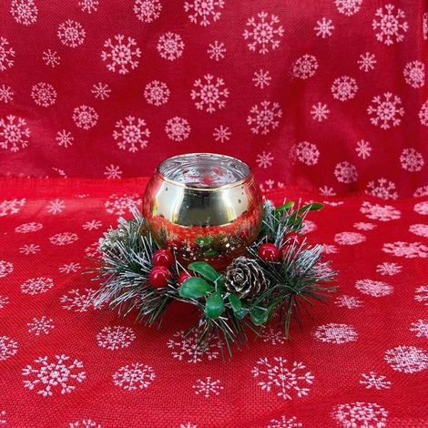 Guirlande De Noël - 45 cm - Baies Rouges Et Feuilles De Houx Artificielles - Pour Porte D'Entrée Cheminée Balcon - 1 Pièce (1/5)