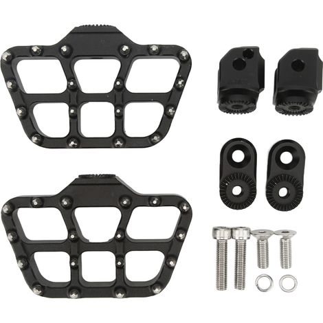 Breite, CNC-gefräste, rutschfeste und verstellbare hintere Fußrasten für Motorräder F900R und F900XR (2020-2022), silberfarben. (1/5)