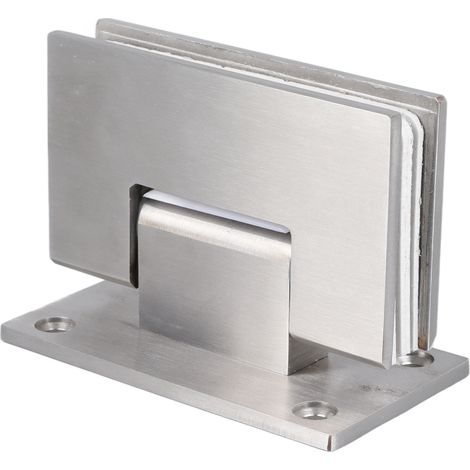 Charnières de porte de douche à double ouverture en acier inoxydable à 90 degrés pour armoire de salle de bain et vitrine (1/5)