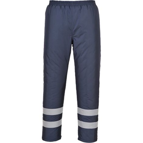 Pantalón industrial de lluvia Iona Lite con forro de alta visibilidad S482 XL Azul Marino