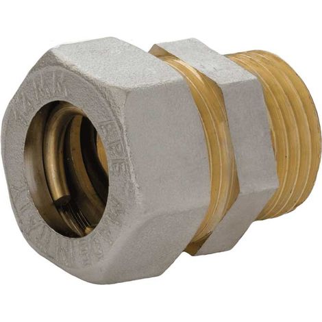 RACCORDO DIRITTO MASCHIO A COMPRESSIONE O-RING PER TUBO RAME APE Ø12 x 1/2