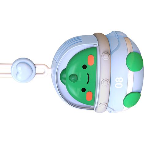 Nackenventilator, USB-aufladbar, tragbar, niedliches Cartoon-Tiermotiv, 3 Geschwindigkeitsstufen, elektrischer kleiner Ventilator, grün (1/5)