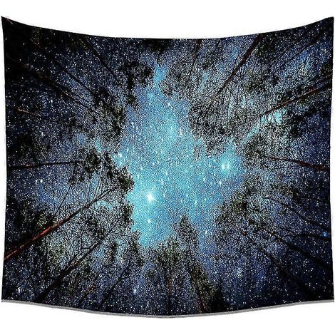 Tapisserie murale Forêt étoilée, impression 3D, tapisserie Forêt, tapisserie Galaxie (1/5)