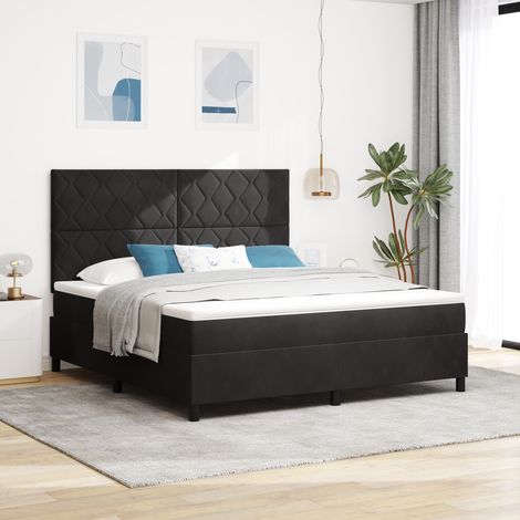 Boxspringbett mit Matratze Schwarz 180 x 200 cm Samt vidaXL (1/5)