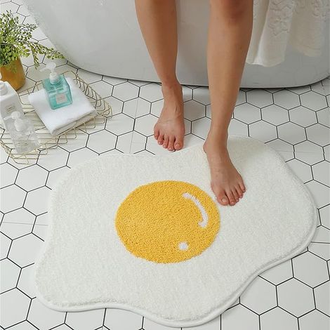 Niedlicher Eierteppich, Badematte für Badezimmer, rutschfest, weiche Bodenmatte, wasserabsorbierend, lustige Badteppiche für Waschbecken, Badewanne, Toilette, Eingangsbereich, 76,2 x 53,3 cm