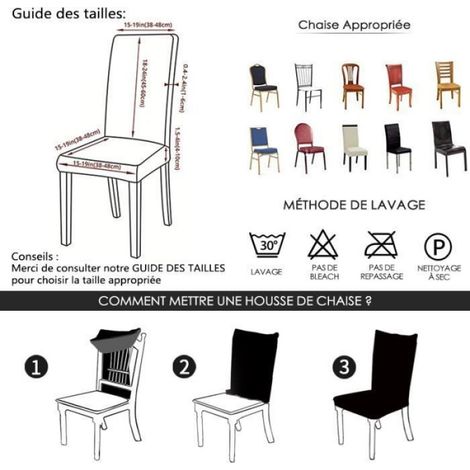 Ensemble de 10 housses de chaise élastiques nordiques pour la protection (1/4)