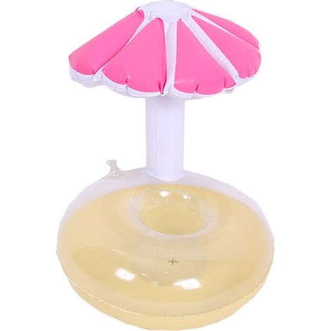 Coaster Gonflable PVC Champignon Flottant Piscine, Support Gobelet Étanche Rouge et Bleu, Accessoire Plage Vacances (1/4)