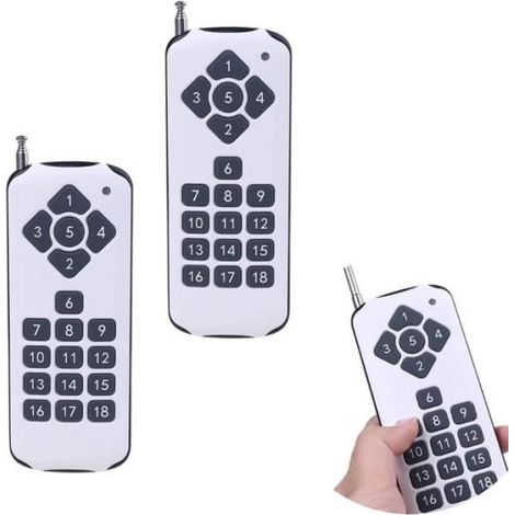 Télécommande RF 18 canaux - ASK - 433 MHz - 18 touches - Blanc (1/5)