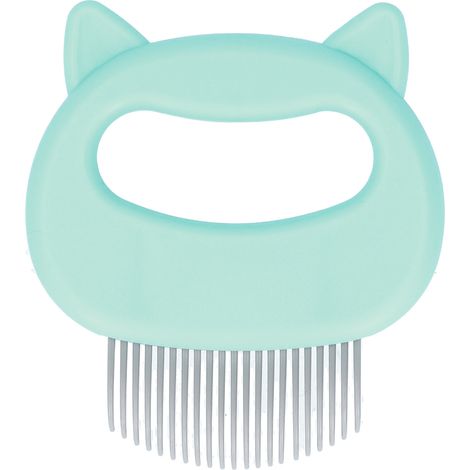 Peigne à coquille de poils de chat, brosse démêlante, élimination des enchevêtrements, outil de toilettage pour animaux de compagnie, vert (1/5)