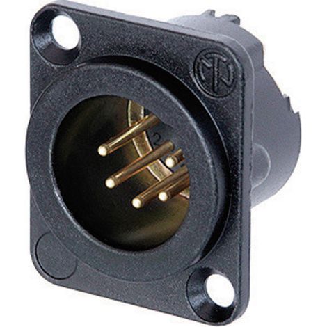 Neutrik NC5MD-LX-B XLR-Steckverbinder Flanschstecker, Kontakte gerade Polzahl: 5  Schwarz 1 St.