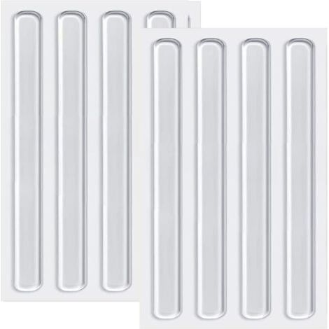 Lot de 8 Pare-Chocs de Meubles en Silicone Transparent pour Porte d'armoire, Bandes adhésives pour Pare-Chocs de Meubles, 15 cm, Pare-Chocs Transparents pour Protection de Meubles et de Portes (1/5)