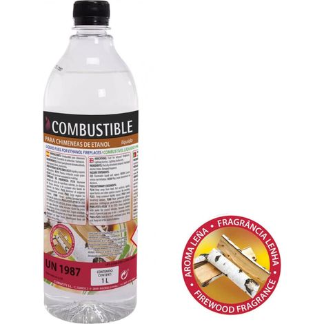 Combustible Etanol de origen natural aroma madera. Caja 12 botellas de 1L