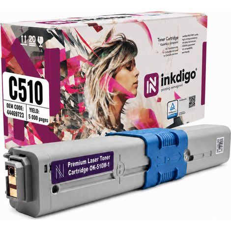 Toner Inkdigo 44469723 compatibile con OKI C510DN MC561DN C530DN, certificato TÜV. (1/5)