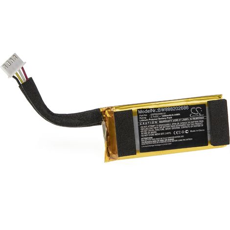 vhbw Replacement Battery compatible with JBL Free Truly Charging Case Speakers (1200mAh, 3.7V, Li-Polymer)