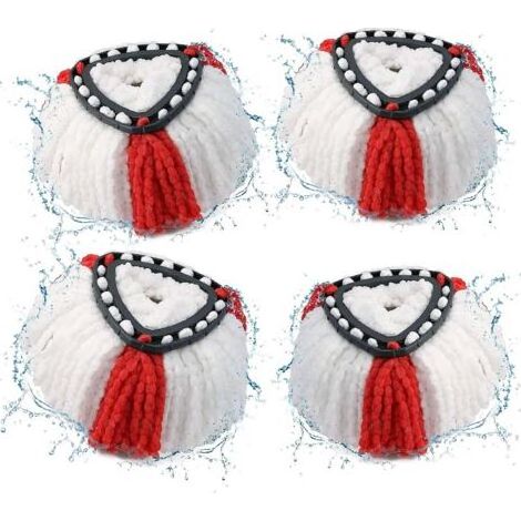 Lot de 4 Tête de Balai Serpillère 2en1 Vadrouille Serpillère pour Vileda Recharge Turbo (1/5)