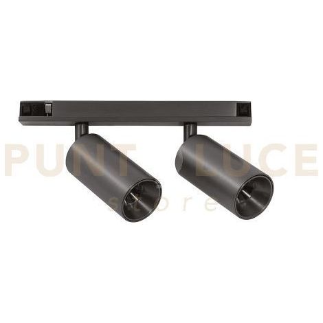 GFA1824 SPOT PER SISTEMA BINARIO 48V ORIENTABILE 2 LUCI LED 3000K 790LM 12W CRI90 BLACK NICKEL