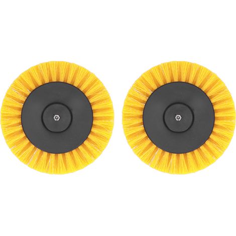Lot de 2 brosses électriques pour perceuse 3,5 pouces, accessoire robuste pour tapis et décoration, jaune (1/5)