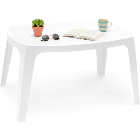 Tavolino da Esterno Mclendon, 2 Posti, Made in Italy, 76x49x43h cm Bianco