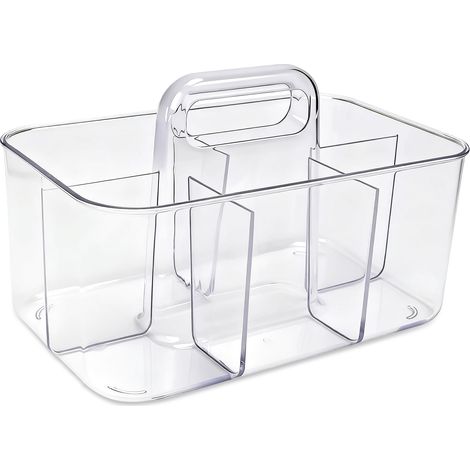 1 pièce - Boîte de rangement - Porte-crayon - Organisateur cosmétique - Portable - Boîte en plastique avec compartiments - (1/5)