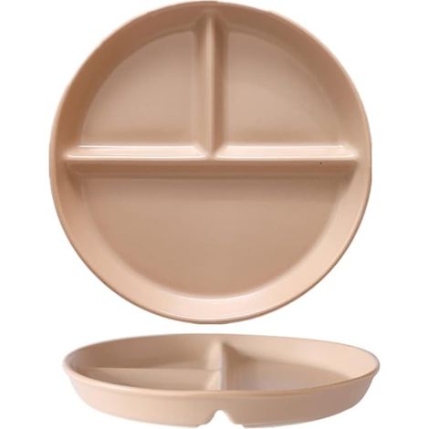 1 Assiette Compartimentée Porcelaine, 3 Sections, Contrôle Portions, Lave-vaisselle, Adulte Enfant
