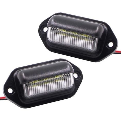 Lot de 2 feux de plaque d'immatriculation, 12 V, 6 LED, feu arrière pour camion, SUV, remorque, fourgonnette, éclairage de courtoisie, plafonnier et éclairage de chargement (1/4)