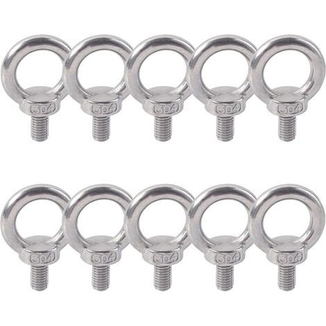 Anneau De Levage 304 Acier Inoxydable Filetage Mâle Boulon À Oeil M5X10 Boulon Vis Machines Épaule Levage de Poids Marin Boulons 10 PCS (1/5)