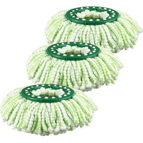 3 pièces têtes de balai microfibre, très absorbantes, compatibles avec systèmes serpillières à disque, pour tous types de sols (1/5)