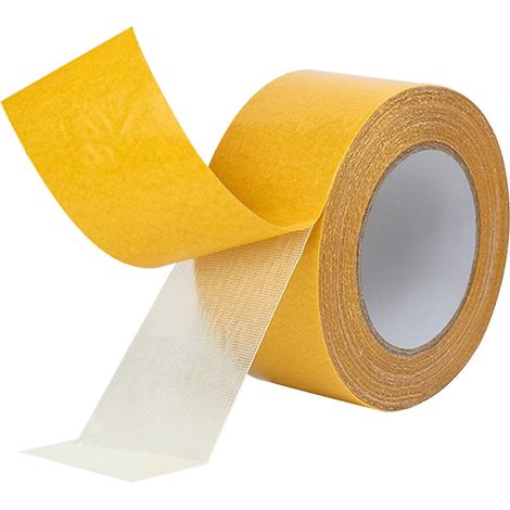 Doppelseitiges Klebeband – 1 Stück – Papier – Starke Haftung – Wand- und Bodenmontage – 20 m x 3 cm, Gelb (1/5)