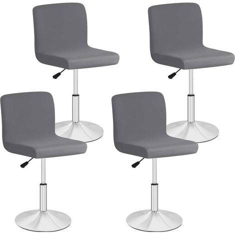 Lot de 4 housses de chaise haute extensibles – Lavables et amovibles – Pour chaises pivotantes de 31-37 cm – Couleur gris (1/5)