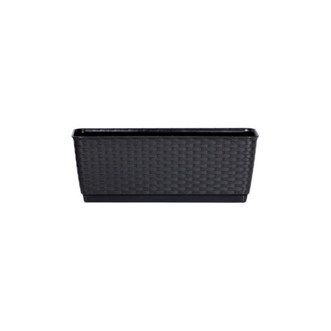 DRL400P länglicher Blumentopf mit Untersetzer  Anthrazit