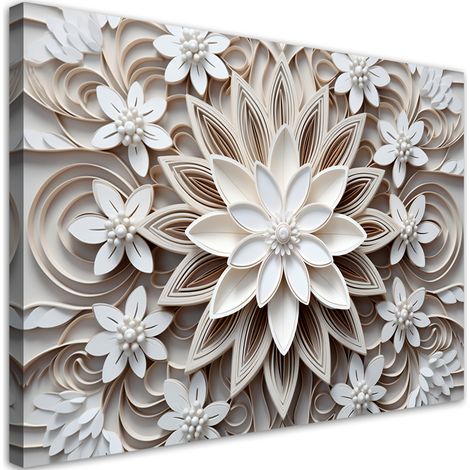 Tableau sur toile Chambre à coucher - Fleurs 3d 90x60 (1/5)