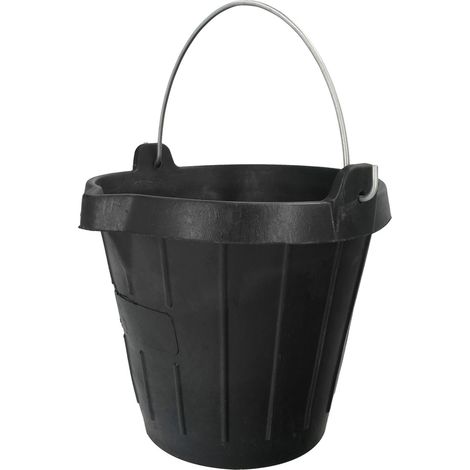 cubo obra industrial goma 10 litros con pico vertedor. base y laterales reforzado. espesor 1 cm. espuerta obra, cubo goma obra (1/5)