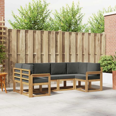 vidaXL Outdoor-Sofagarnitur 6 Stk. Weiß und Anthrazit (1/5)