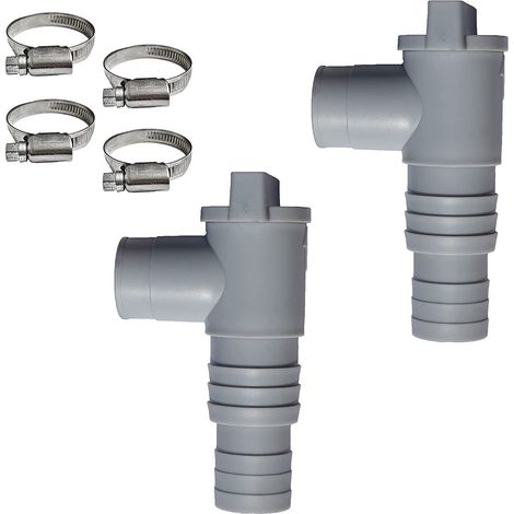 Lot de deux vannes d'arrêt pour l'entretien des piscines- raccord de tuyau de 32 mm- vanne d'arrêt pour piscine- vanne de tuyau double- vanne à piston- accessoires de piscine. (1/5)