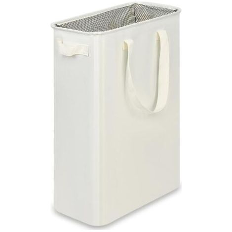 Panier à linge en tissu Oxford à compartiment unique, avec poignée, bac à linge haut et pliable pour buanderies, dortoirs et chambres, beige 48 L (1/4)