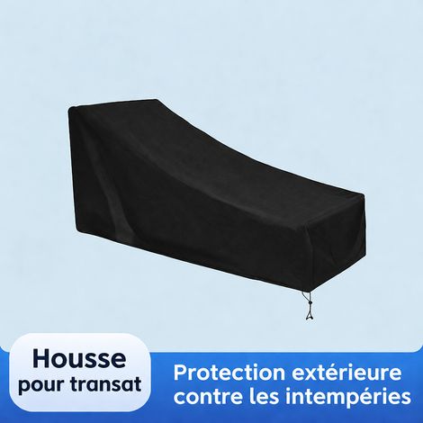 Housse de protection pour transat de jardin Oxford noir 200x70x40/75cm noir 200x70x40 75cm 26 × 14 × 2 cm 200 g – Livraison gratuite (1/5)