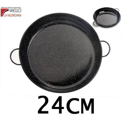 24 cms cazuela esmaltada negra con puntos especial para cocinar al horno vaello