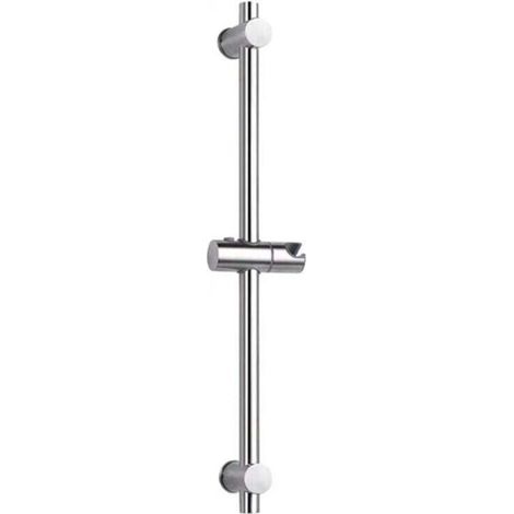 Duschstange aus Edelstahl 304 mit verstellbarer Höhe und Neigung, Oberfläche aus gebürstetem Edelstahl und poliertem Chrom, 66 cm