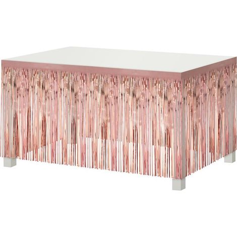 Decorazione per bordo tavolo color oro rosa 80x300 cm