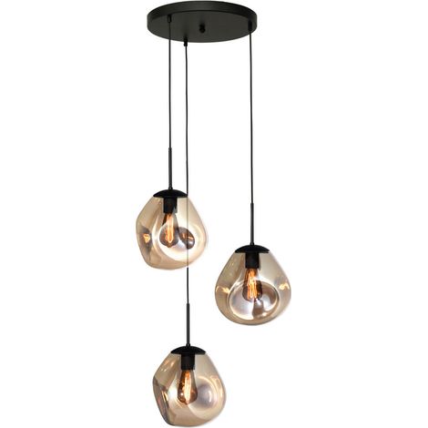 Lampe suspendue Lava 3x verre doré Ø 24cm - 2762-05-35-3-02-61