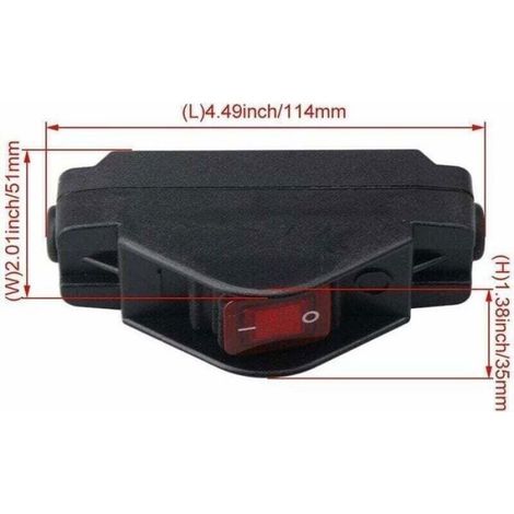 Interrupteur Etanche - IP65 - PA66 - Indicateur LED - 30 A 220 V - Pour Appareils Electriques Haute Puissance - Noir - 1 Piece (1/4)