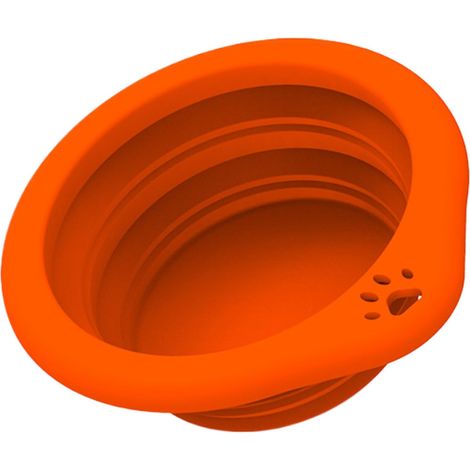 Ciotola pieghevole per cani - Ciotola da viaggio in silicone da 300 ml con moschettone a clip, altezza regolabile, ideale per campeggio, escursionismo e viaggi (A)