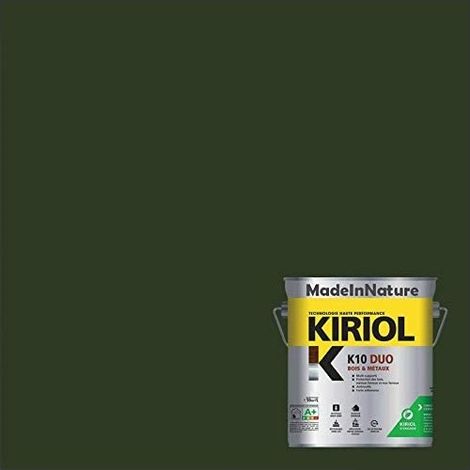 Peinture Bois et Métaux, Sous couche et Finition, Antirouille, sur Fer, Acier, Galvanisé, même rouillés, très opacifiant - 2.5 litres - RAL 6020. (1/4)