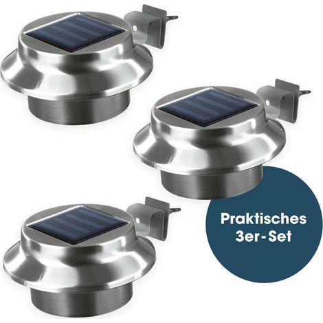 Solaire gouttière Leuchten en acier inoxydable Lot de 3 Éclairage extérieur sans fil Éclairage (1/5)
