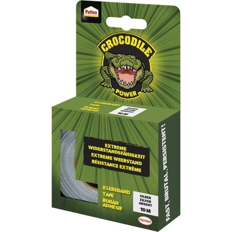 Nastro adesivo Pattex Crocodile argento 10m (confezione da 8) (1/4)