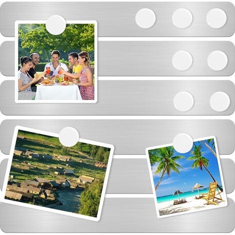 6Pcs Tableau Magnétique Mural et Frigo - Plaque Magnétique Tableau Aimanté Bande Magnetique Autocollant, Tableau d'Affichage Blanc avec 10 Aimants Blancs, pour Photos, Notes, Documents, Bureau (1/5)